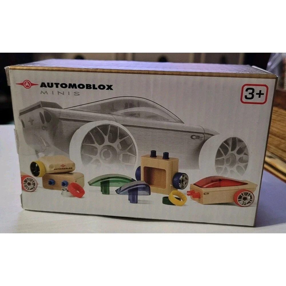 Automoblox Mini C9-S Berlinetta 8383 White New Calello Wood Car Toy 55107 BE